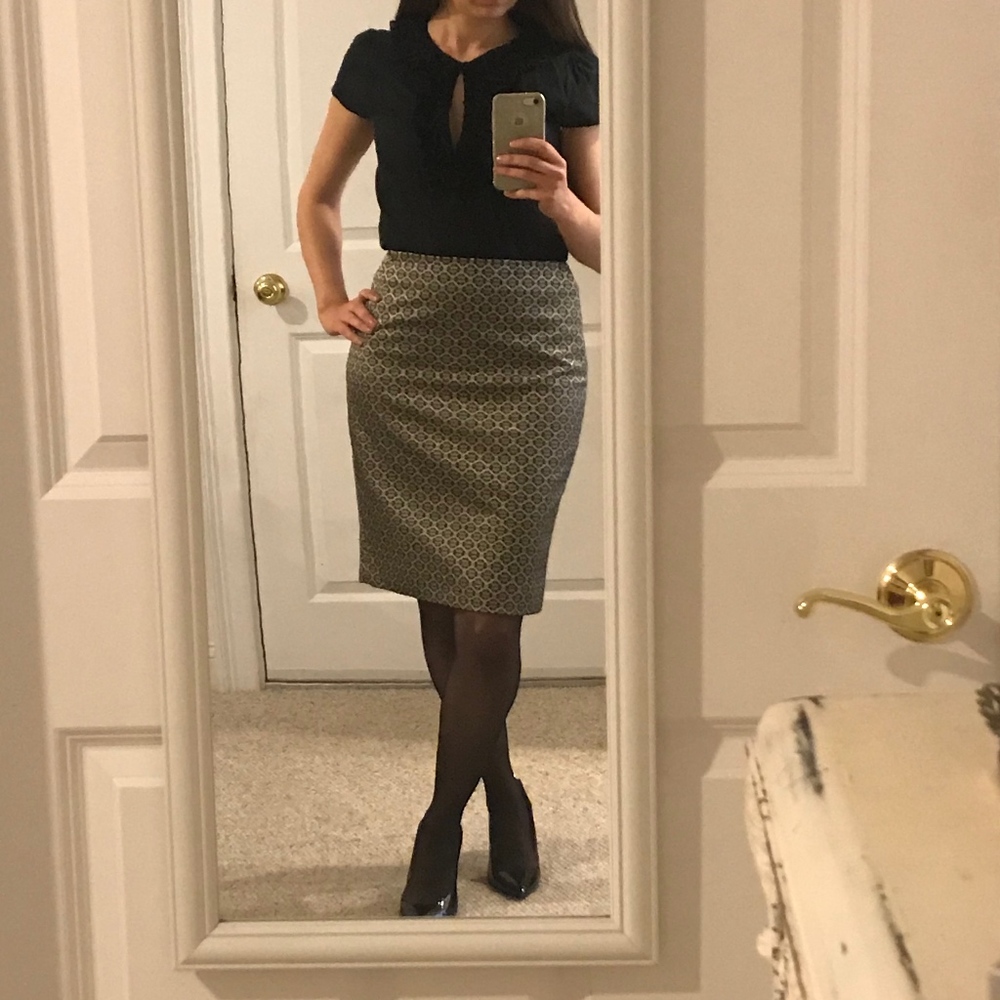 Ann Taylor Metallic Pencil Skirt